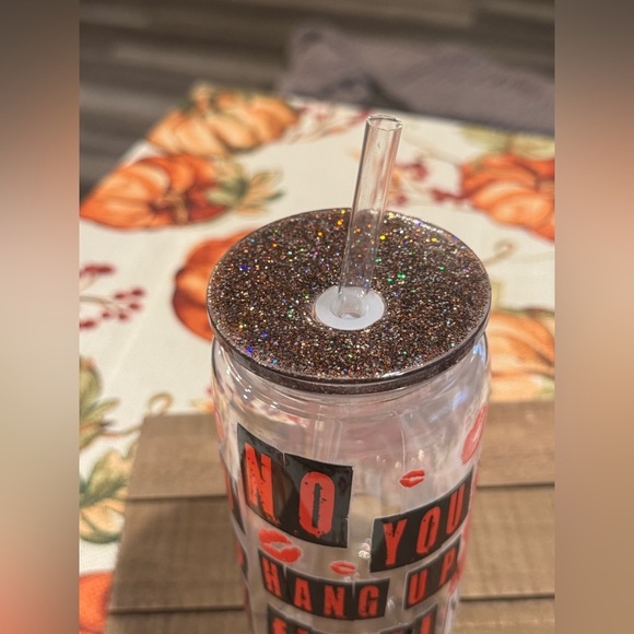 Red and Black Halloween Tumbler with Straw - Picture 4 of 4